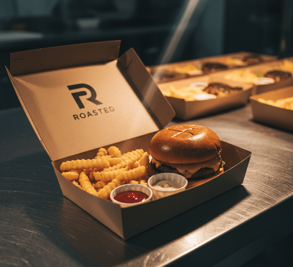 Plated food ready for online orders